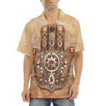 Hawaiian Shirt Hamsa Hand Gems Decorated