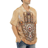 Hawaiian Shirt Hamsa Hand Gems Decorated