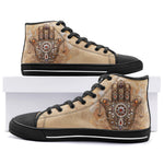 High-Top Canvas Shoes Hamsa Hand Gems Decorated