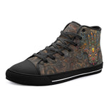 High-Top Canvas Shoes Hamsa Hand with Colorful Gems