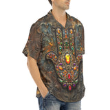 Hawaiian Shirt Hamsa Hand with Colorful Gems