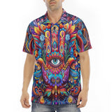 Men's Polo Shirt Hamsa Hand Psychedelic Colors