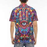 Men's Polo Shirt Hamsa Hand Psychedelic Colors