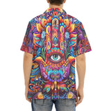 Hawaiian Shirt Hamsa Hand Psychedelic Colors