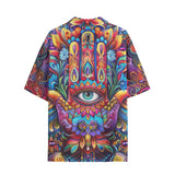 Hawaiian Shirt Hamsa Hand Psychedelic Colors