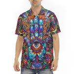 Men's Polo Shirt Colorful Psychedelic Hamsa Hand