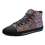 High-Top Canvas Shoes Colorful Psychedelic Hamsa Hand