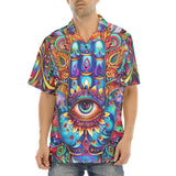 Hawaiian Shirt Colorful Psychedelic Hamsa Hand