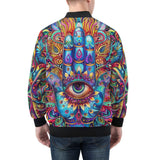 Bomber Jacket Colorful Psychedelic Hamsa Hand