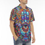 Men's Polo Shirt Colorful Psychedelic Hamsa Hand