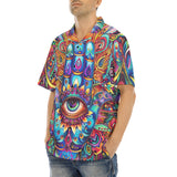 Hawaiian Shirt Colorful Psychedelic Hamsa Hand