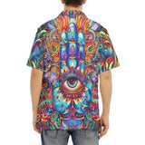 Hawaiian Shirt Colorful Psychedelic Hamsa Hand