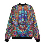 Bomber Jacket Colorful Psychedelic Hamsa Hand