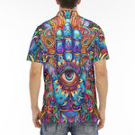 Men's Polo Shirt Colorful Psychedelic Hamsa Hand