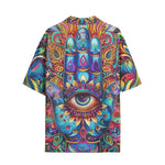 Hawaiian Shirt Colorful Psychedelic Hamsa Hand