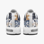 Air Cushion Sneakers Blue and White Patchwork Tiles