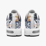 Air Cushion Sneakers Blue and White Patchwork Tiles