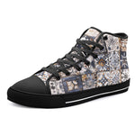 High-Top Canvas Shoes Vintage Moroccan Tiles