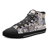 High-Top Canvas Shoes Vintage Moroccan Tiles