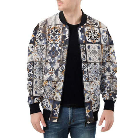 Bomber Jacket Vintage Moroccan Tiles