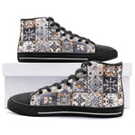 High-Top Canvas Shoes Vintage Moroccan Tiles