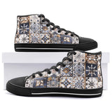 High-Top Canvas Shoes Vintage Moroccan Tiles