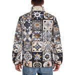 Down-Padded Puffer Jacket Vintage Moroccan Tiles