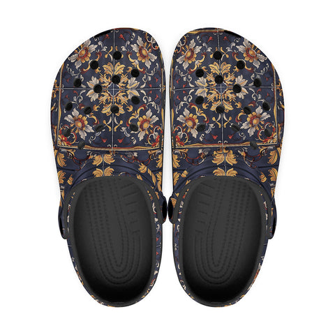 Classic Clogs Ornate Blue and Gold Tiles