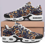 Air Cushion Sneakers Ornate Blue and Gold Tiles