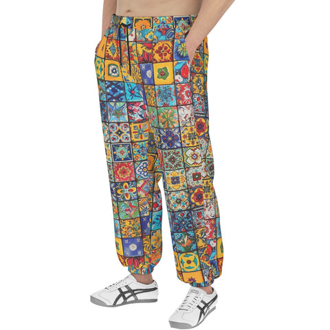 Men's Sweatpants Colorful Mosaic Ceramic Tiles