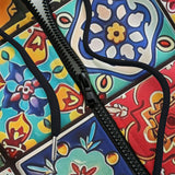 Men's Zip Up Hoodie Colorful Mosaic Ceramic Tiles
