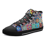 High-Top Canvas Shoes Mosaic of Colorful Ceramic Tiles