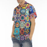 Men's Polo Shirt Mosaic of Colorful Ceramic Tiles