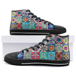 High-Top Canvas Shoes Mosaic of Colorful Ceramic Tiles