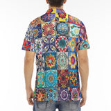 Men's Polo Shirt Mosaic of Colorful Ceramic Tiles