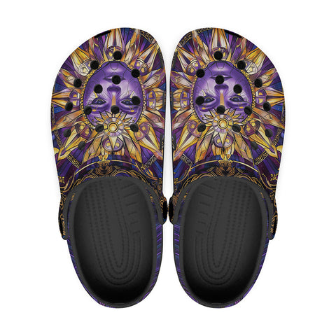 Classic Clogs Mystical Sun and Moon Design