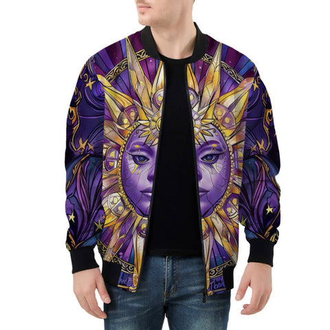 Bomber Jacket Mystical Sun and Moon Design