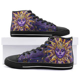 High-Top Canvas Shoes Mystical Sun and Moon Design