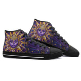 High-Top Canvas Shoes Mystical Sun and Moon Design