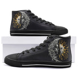High-Top Canvas Shoes Sun and Moon Artwork