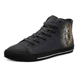 High-Top Canvas Shoes Sun and Moon in Ornate Circle