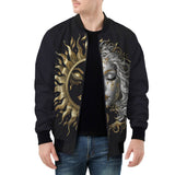 Bomber Jacket Sun and Moon in Ornate Circle