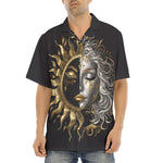 Hawaiian Shirt Sun and Moon in Ornate Circle