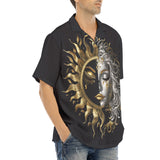 Hawaiian Shirt Sun and Moon in Ornate Circle