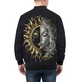 Bomber Jacket Sun and Moon in Ornate Circle