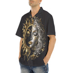 Hawaiian Shirt Sun and Moon in Ornate Circle