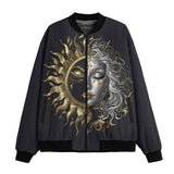 Bomber Jacket Sun and Moon in Ornate Circle