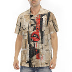 Men's Polo Shirt Abstract Artwork Red Lipstick