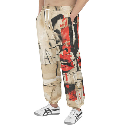 Men's Sweatpants Abstract Artwork Red Lipstick