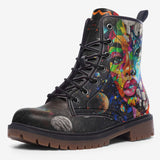 Leather Boots Artistic Collage of Space Objects